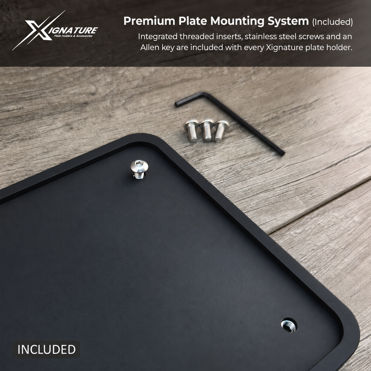 Xignature Minimalist - Matte Black Plate Holder